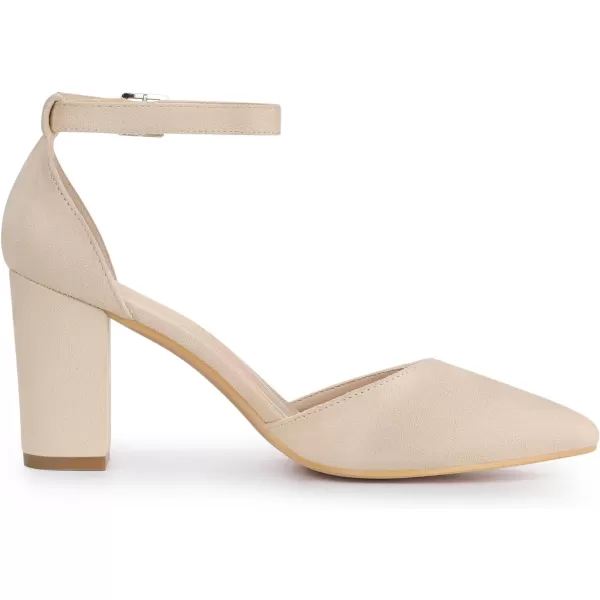 Allegra K Women's Ankle Strap Pointed Toe Block Heels Pumps