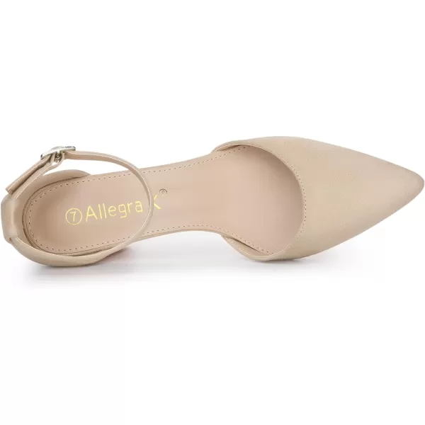 Allegra K Women's Ankle Strap Pointed Toe Block Heels Pumps