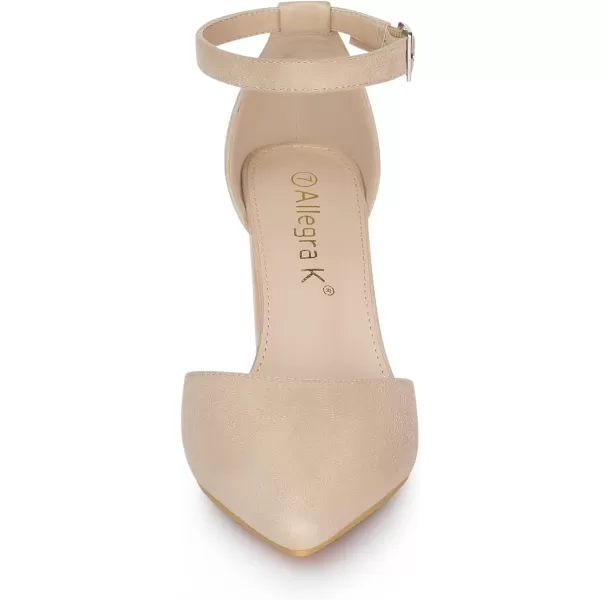 Allegra K Women's Ankle Strap Pointed Toe Block Heels Pumps