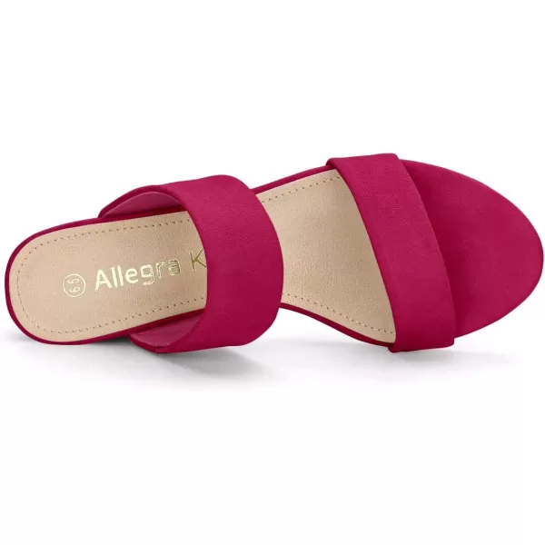 Allegra K Women's Block Heel Dual Straps Slide Sandals