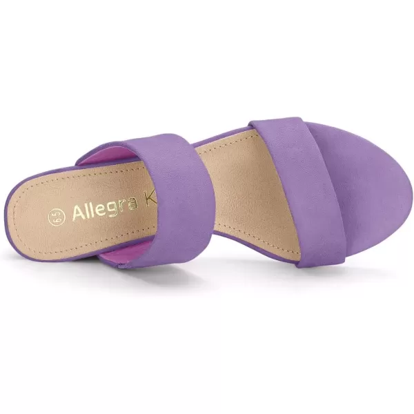 Allegra K Women's Block Heel Dual Straps Slide Sandals