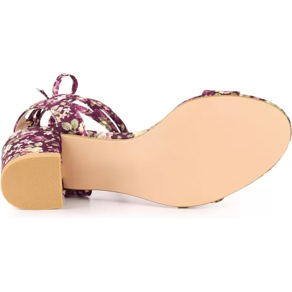 Allegra K Women's Block Heel Sandals Lace Up Heels