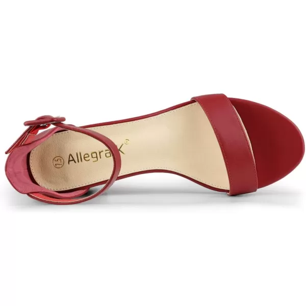 Allegra K Women's Block Low Heels Ankle Strap Sandals