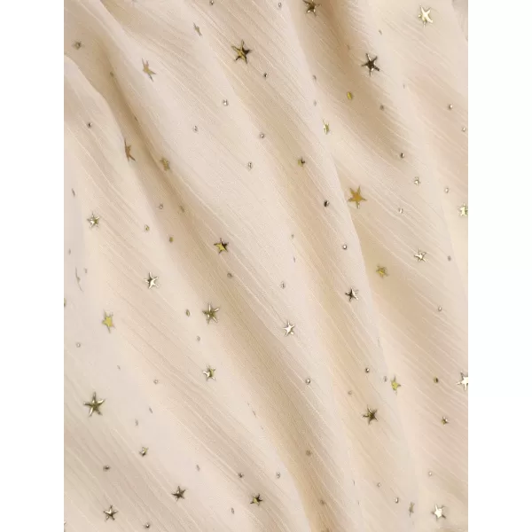 Allegra K Women's Choker V Neck Gilding Metallic Star Halloween Party Flared A-Line Dress
