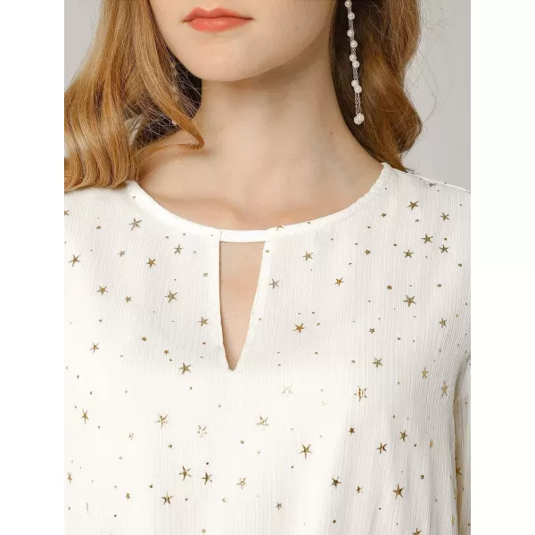 Allegra K Women's Choker V Neck Gilding Metallic Star Halloween Party Flared A-Line Dress