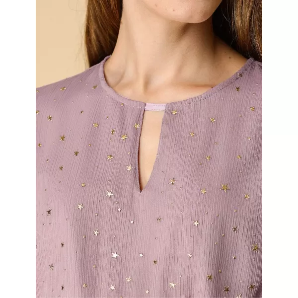 Allegra K Women's Choker V Neck Gilding Metallic Star Halloween Party Flared A-Line Dress