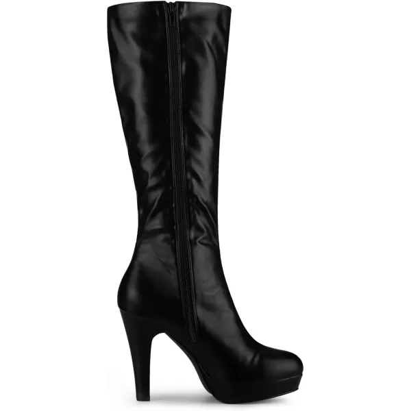 Allegra K Women's Chunky Heel Round Toe Platform Knee High Boots