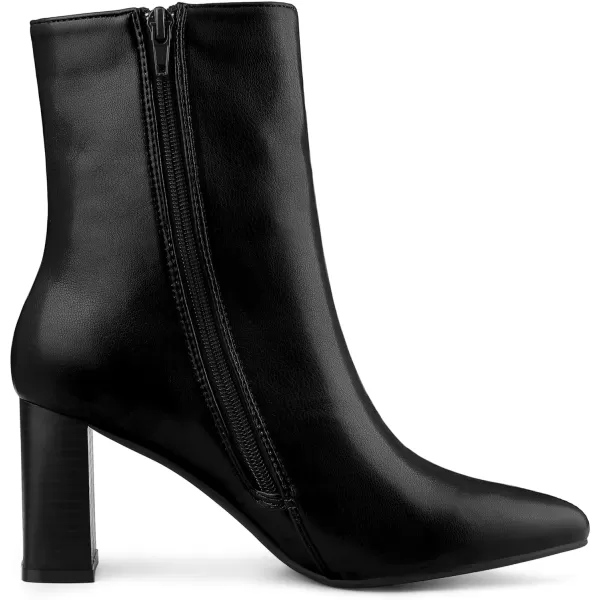 Allegra K Women's Chunky Heels Pointed Toe Heels Ankle Boots