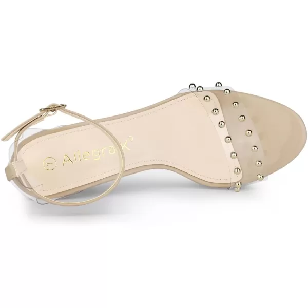Allegra K Women's Clear Block Heel Ankle Strap Heeled Sandals