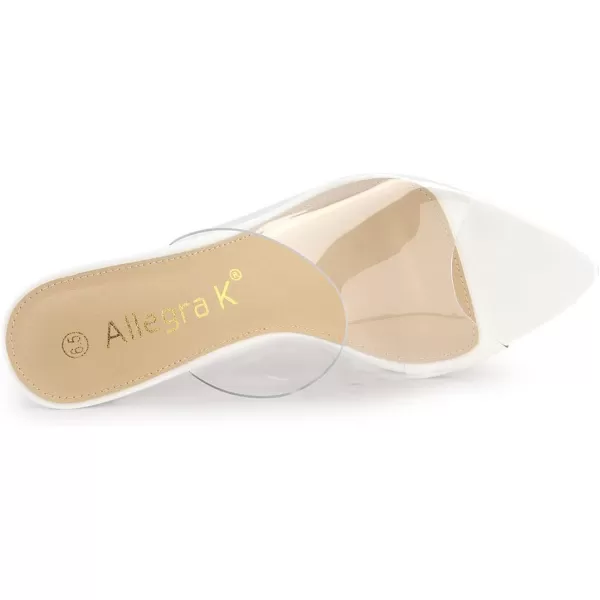 Allegra K Women's Clear Chunky Heel Slides Sandals Mules