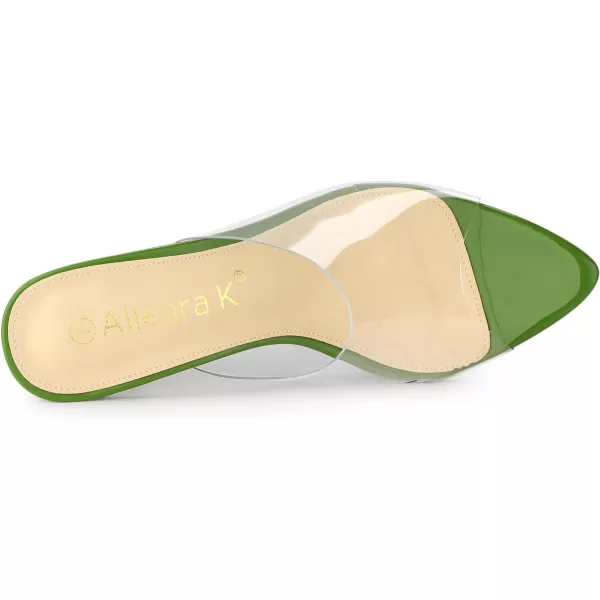 Allegra K Women's Clear Chunky Heel Slides Sandals Mules