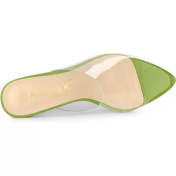 Allegra K Women's Clear Chunky Heel Slides Sandals Mules