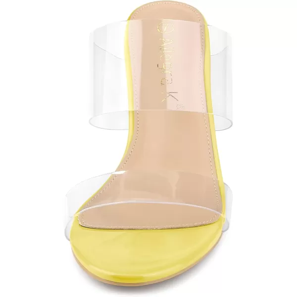 Allegra K Women's Clear Slide Stiletto Heel Clear Sandals