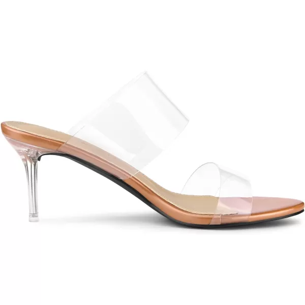 Allegra K Women's Clear Slide Stiletto Heel Clear Sandals