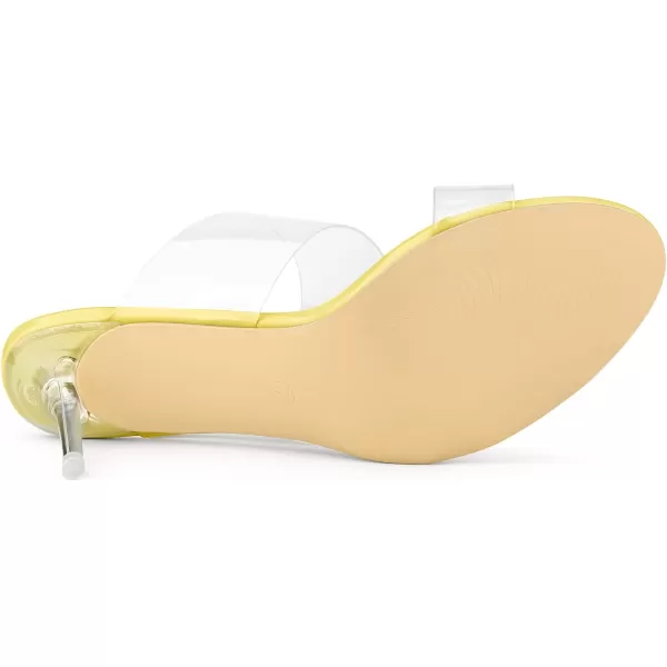 Allegra K Women's Clear Slide Stiletto Heel Clear Sandals