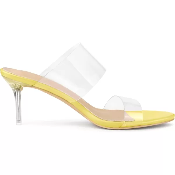 Allegra K Women's Clear Slide Stiletto Heel Clear Sandals