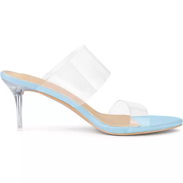 Allegra K Women's Clear Slide Stiletto Heel Clear Sandals