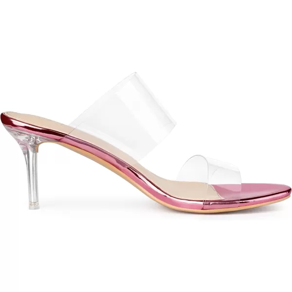 Allegra K Women's Clear Slide Stiletto Heel Clear Sandals