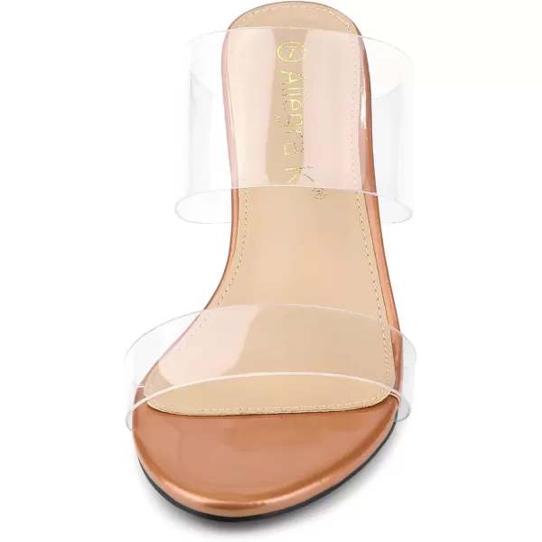 Allegra K Women's Clear Slide Stiletto Heel Clear Sandals