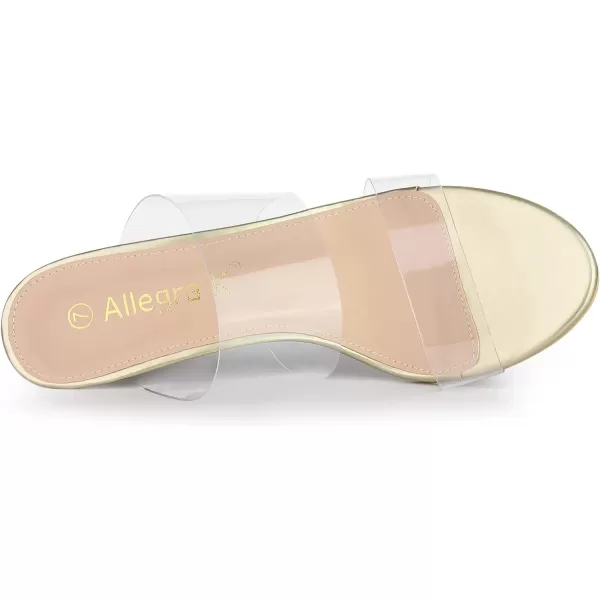 Allegra K Women's Clear Slide Stiletto Heel Clear Sandals