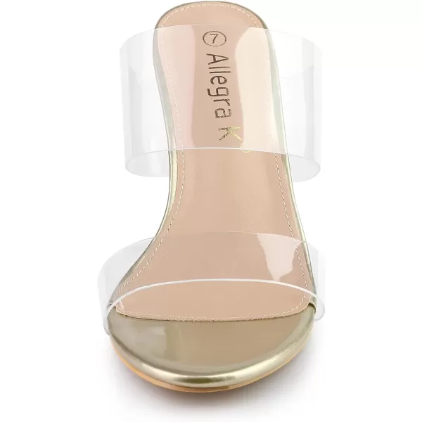 Allegra K Women's Clear Slide Stiletto Heel Clear Sandals