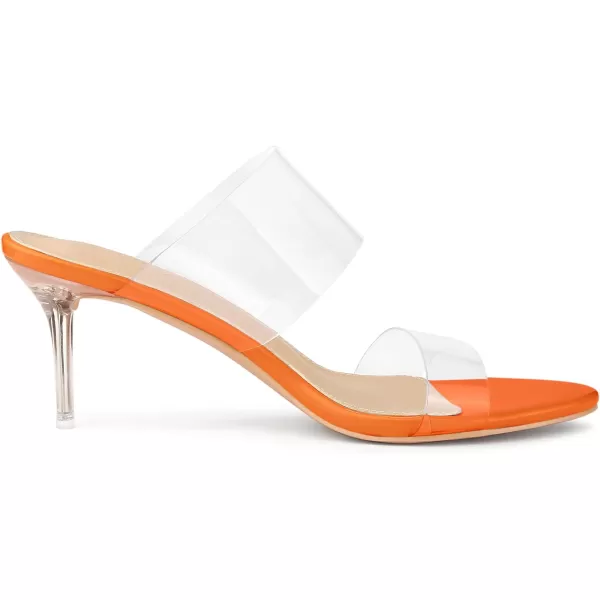 Allegra K Women's Clear Slide Stiletto Heel Clear Sandals