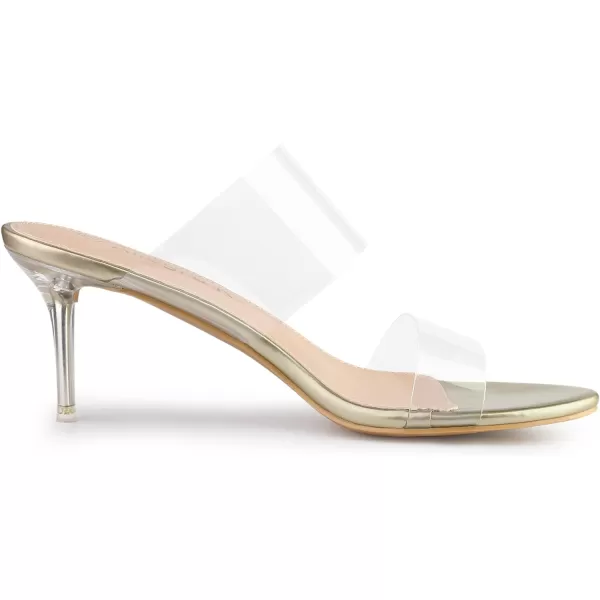 Allegra K Women's Clear Slide Stiletto Heel Clear Sandals