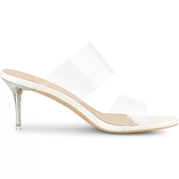 Allegra K Women's Clear Slide Stiletto Heel Clear Sandals