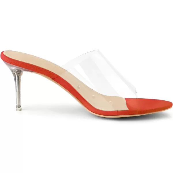 Allegra K Women's Clear Strap Open Toe Slip On Stiletto Heel Slide Sandals