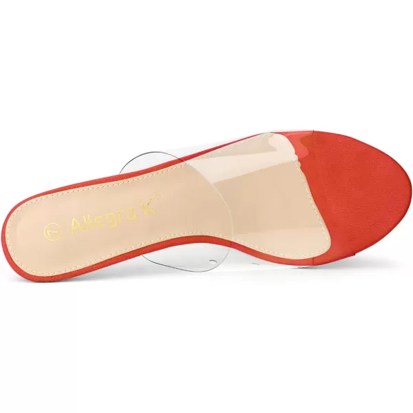 Allegra K Women's Clear Strap Open Toe Slip On Stiletto Heel Slide Sandals