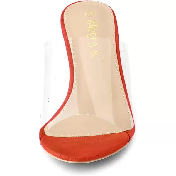 Allegra K Women's Clear Strap Open Toe Slip On Stiletto Heel Slide Sandals