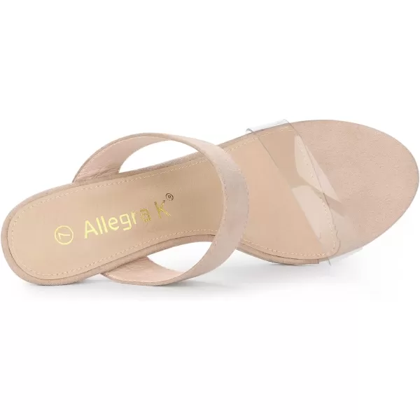 Allegra K Women's Clear Strap Stiletto Heel Slides Sandals