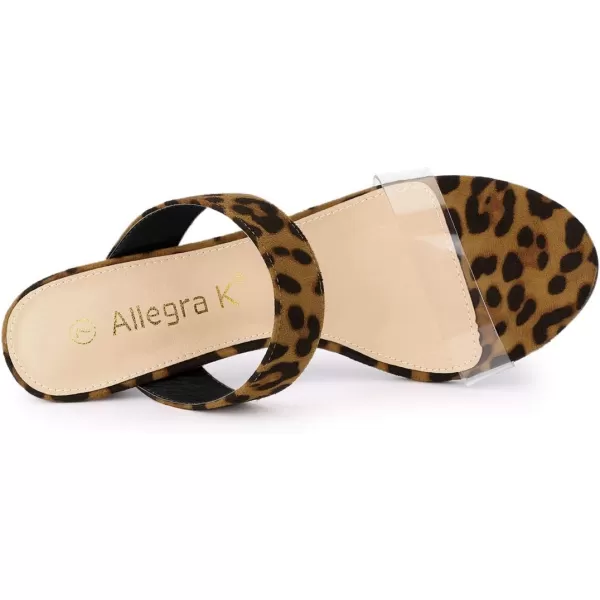 Allegra K Women's Clear Strap Stiletto Heel Slides Sandals