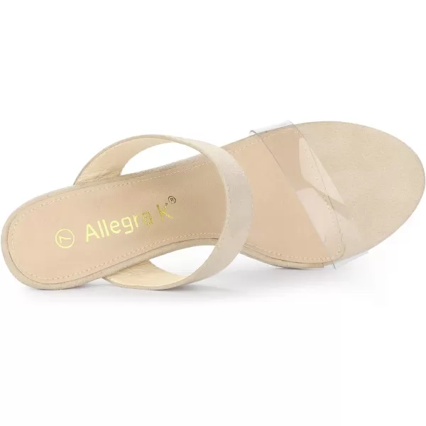 Allegra K Women's Clear Strap Stiletto Heel Slides Sandals