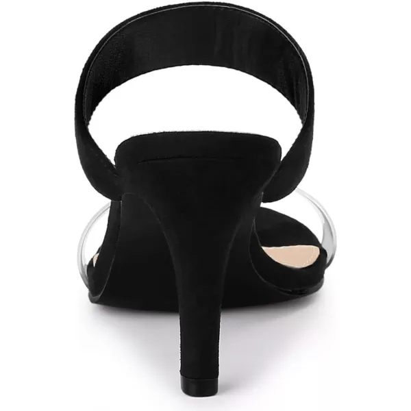 Allegra K Women's Clear Strap Stiletto Heel Slides Sandals