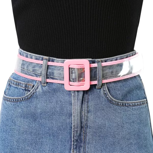 Allegra K Womens Clear Waist Belt Plus Size Skinny Belts for Jeans Dresses