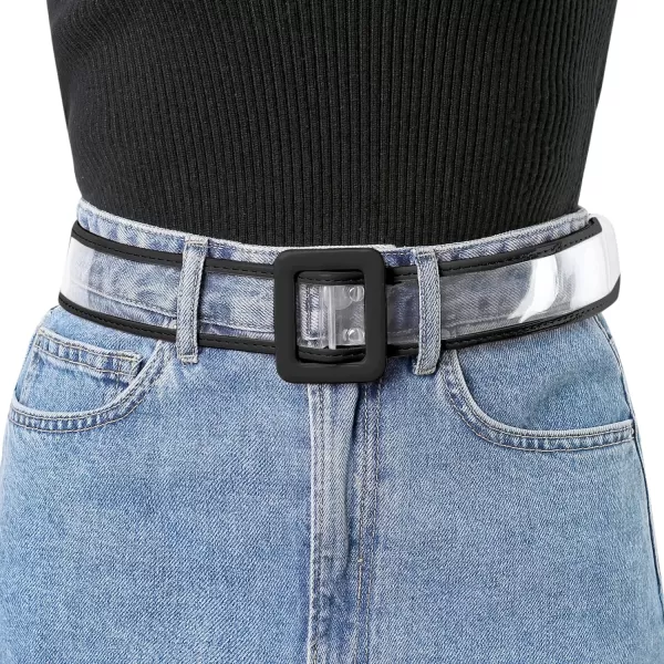 Allegra K Womens Clear Waist Belt Plus Size Skinny Belts for Jeans Dresses