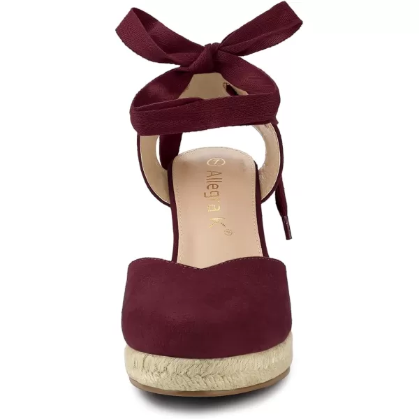 Allegra K Women's Closed Toe Espadrilles Wedges Tie Up Wedge Sandals
