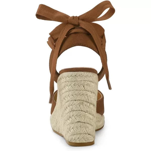 Allegra K Women's Closed Toe Espadrilles Wedges Tie Up Wedge Sandals