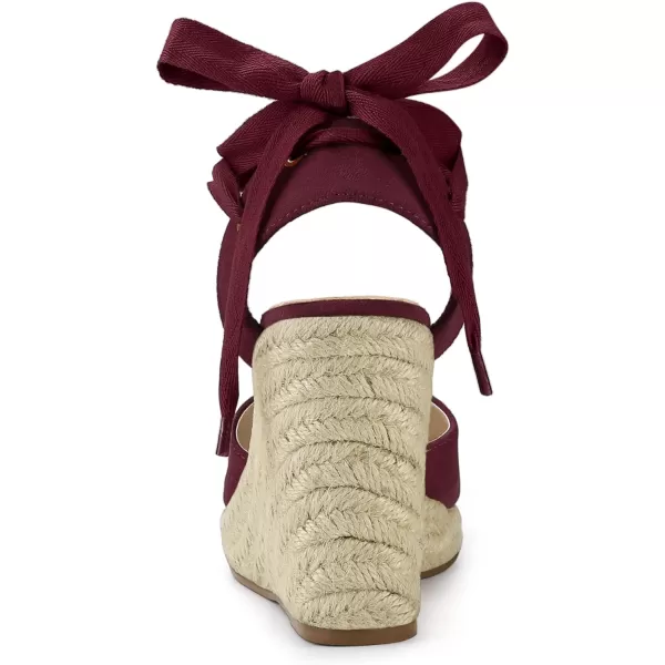 Allegra K Women's Closed Toe Espadrilles Wedges Tie Up Wedge Sandals