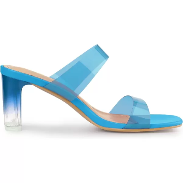 Allegra K Women's Colorful Straps Clear Heels Chunky Heel Clear Sandals