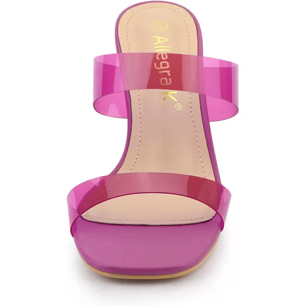 Allegra K Women's Colorful Straps Clear Heels Chunky Heel Clear Sandals