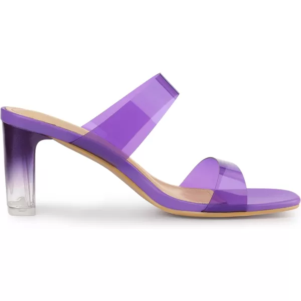 Allegra K Women's Colorful Straps Clear Heels Chunky Heel Clear Sandals