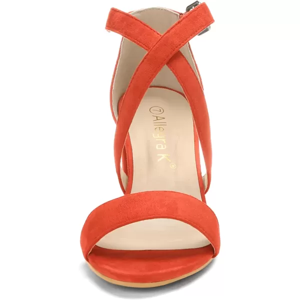 Allegra K Women's Crisscross Ankle Strap Block Heel Sandals