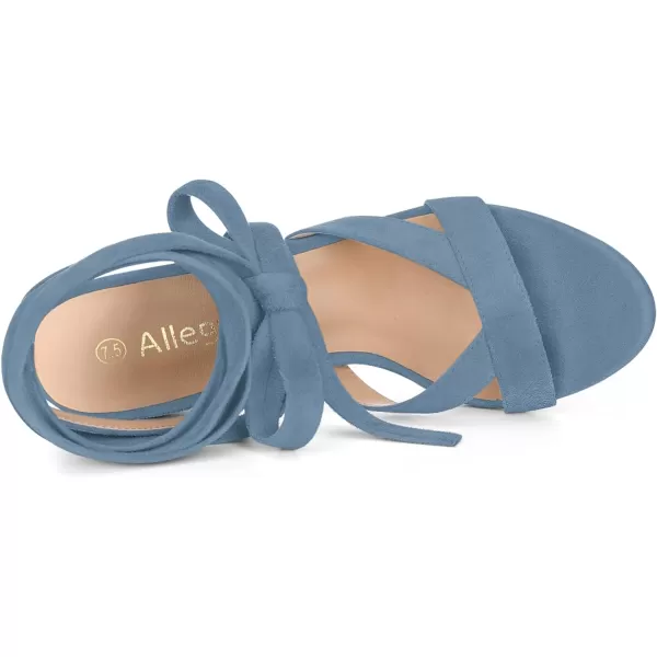 Allegra K Women's Crisscross Chunky Heel Lace Ups Sandals