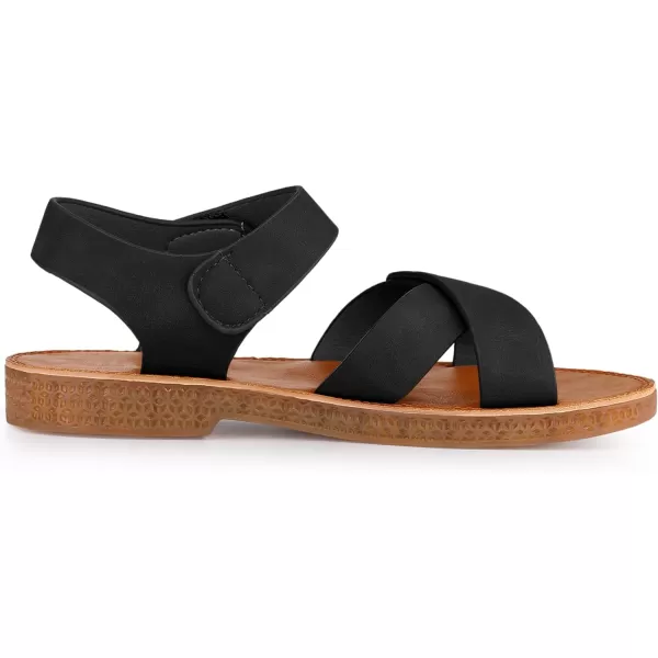 Allegra K Women's Crisscross Straps Open Toe Ankle Strap Flat Sandals