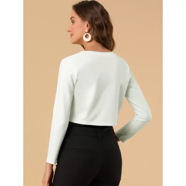 Allegra K Women's Curved Hem Crop Top Open Front Bolero Shrug