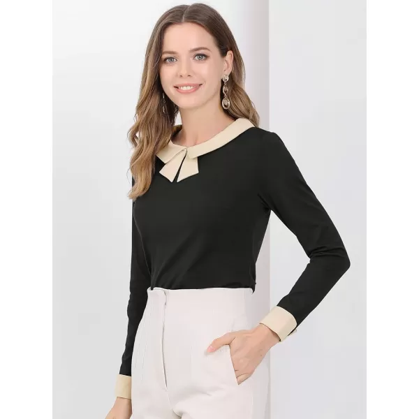 Allegra K Women's Elegant Collar Long Sleeves Work Office Blouse Top