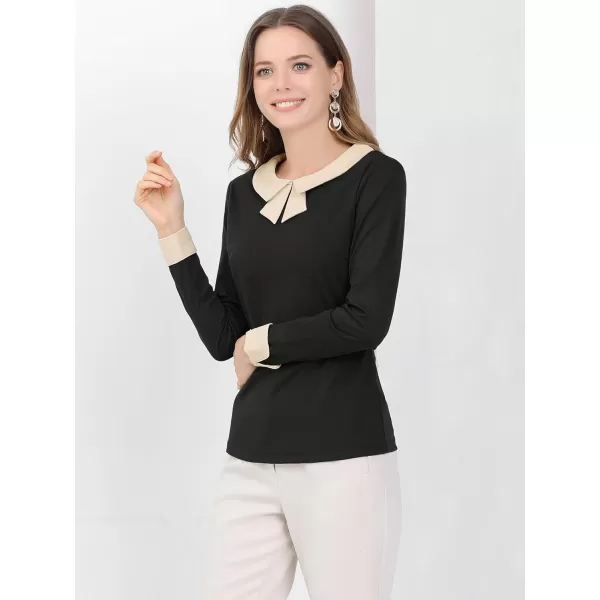 Allegra K Women's Elegant Collar Long Sleeves Work Office Blouse Top