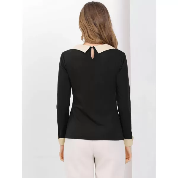 Allegra K Women's Elegant Collar Long Sleeves Work Office Blouse Top